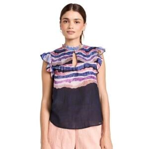 Chufy Juni Top In Kaia Navy Southern Lights NEW Tie Dye Bohemian Women's Small